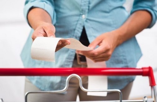 Ticket de caisse courses au supermarché